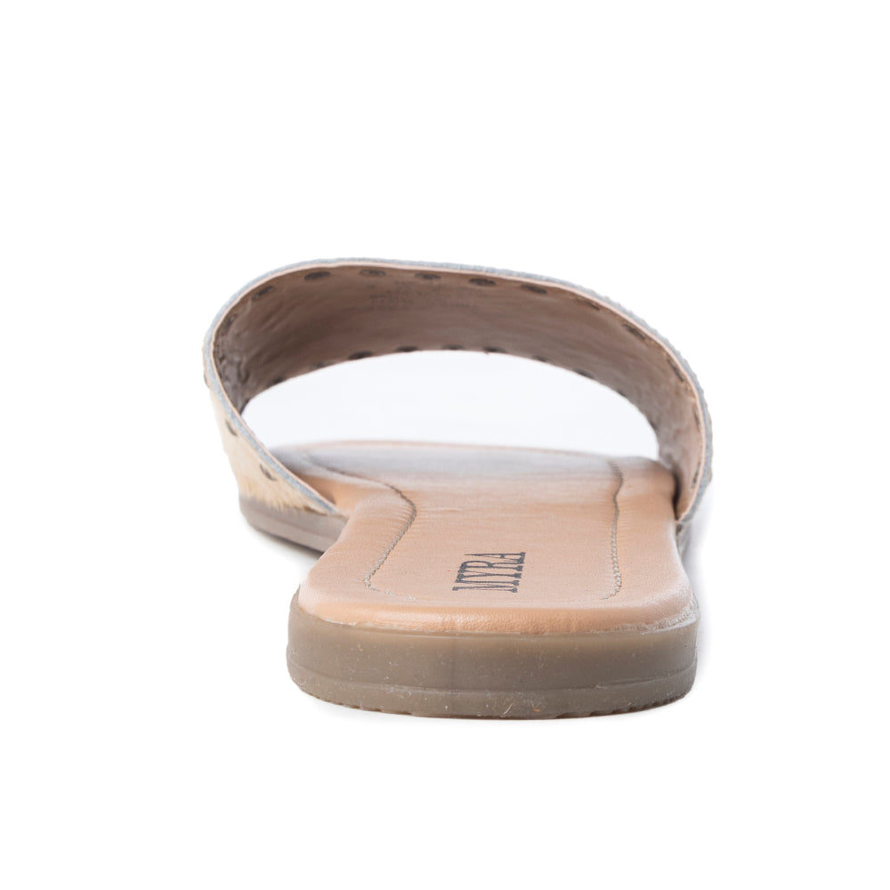 Myra Lettie Ridge Light Hair-On Leather Flip Flops for Women - Western Slide Sandals with Soft Sole for Casual Comfort - Myra USA