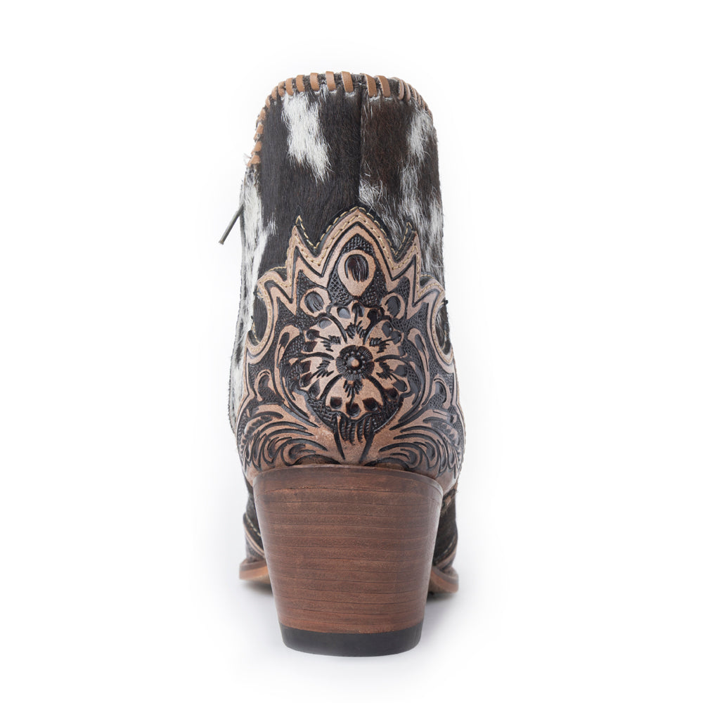 Myra Margie Leather Boots for Women - Hairon Ankle Boots with Handtooled Leather Details for Carnival Sundowns - Myra USA