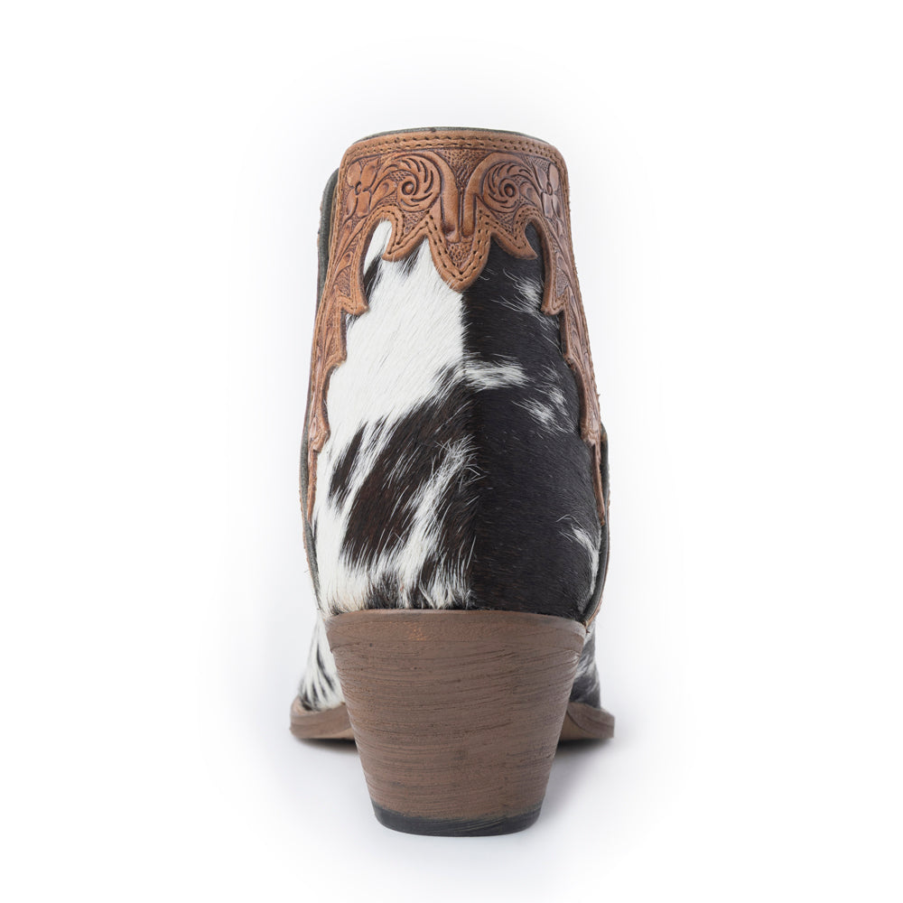 Myra Cassidy Trail Split-Top Leather Boots - Pointed Toe, Low Block Hairon Hide Heels for Ranch Adventures - Myra USA