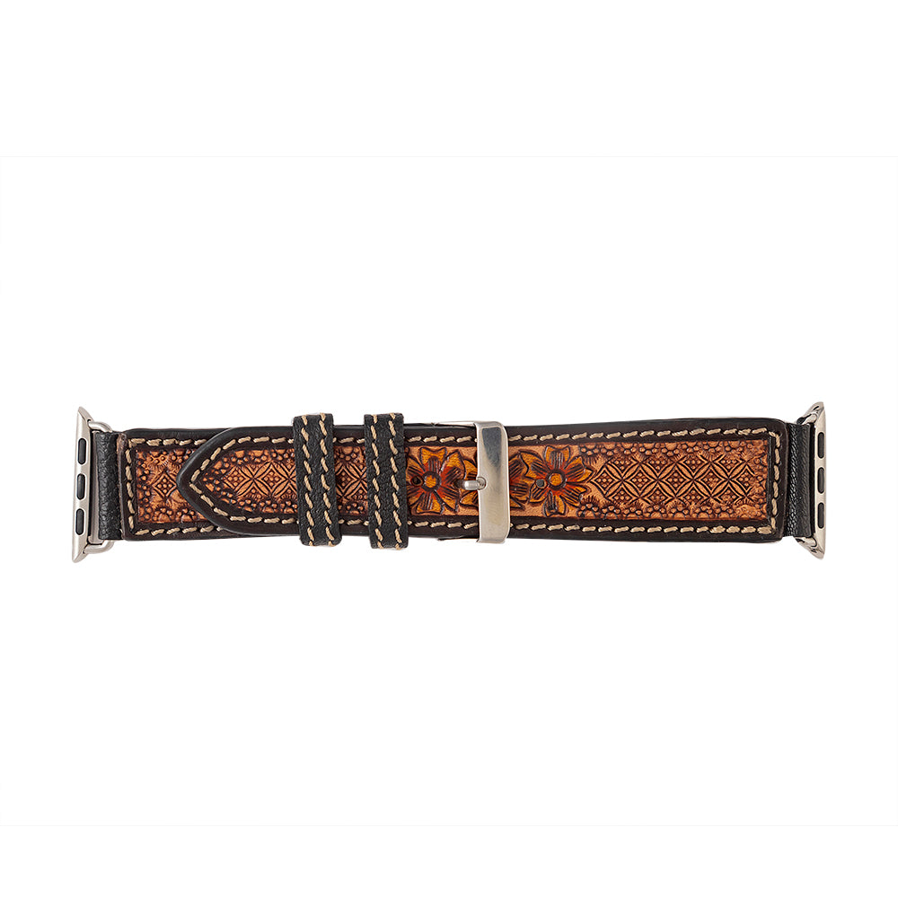 Tyler Springs Hand-tooled Leather Watchband - Myra USA