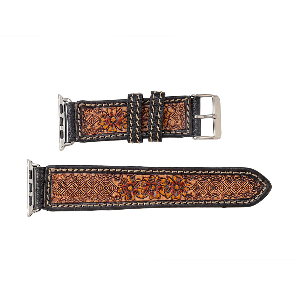 Tyler Springs Hand-tooled Leather Watchband - Myra USA