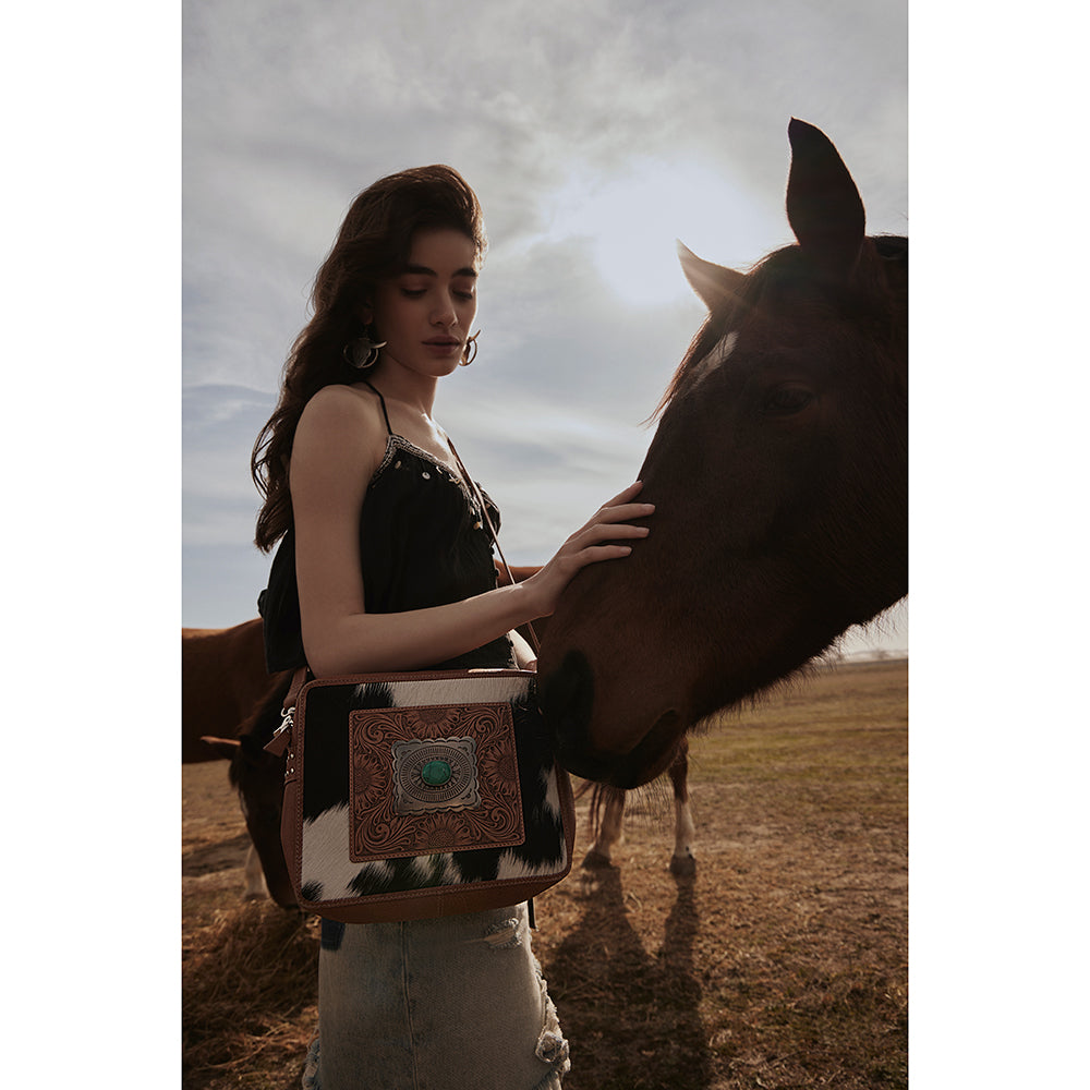 Mirage Trail Hand-Tooled Leather Bag - Myra USA