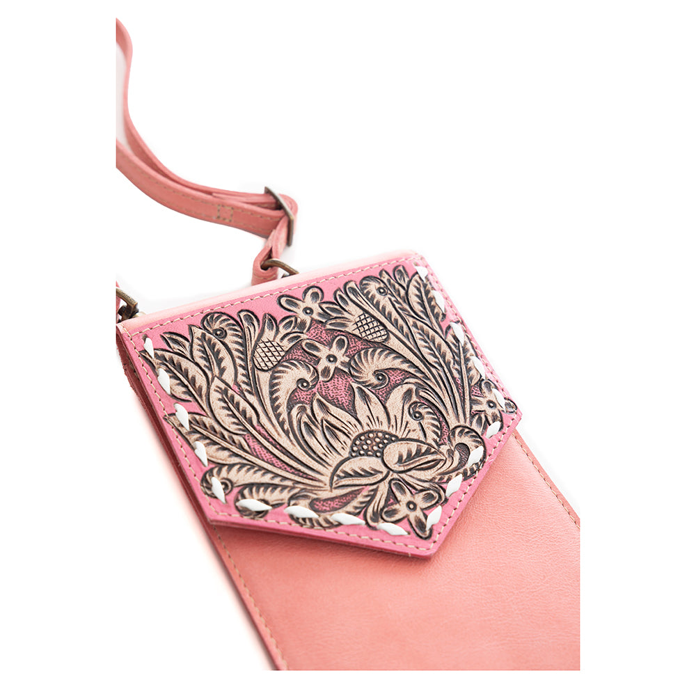 Prairie Star Petite Hand-Tooled Bag in Pink - Myra USA