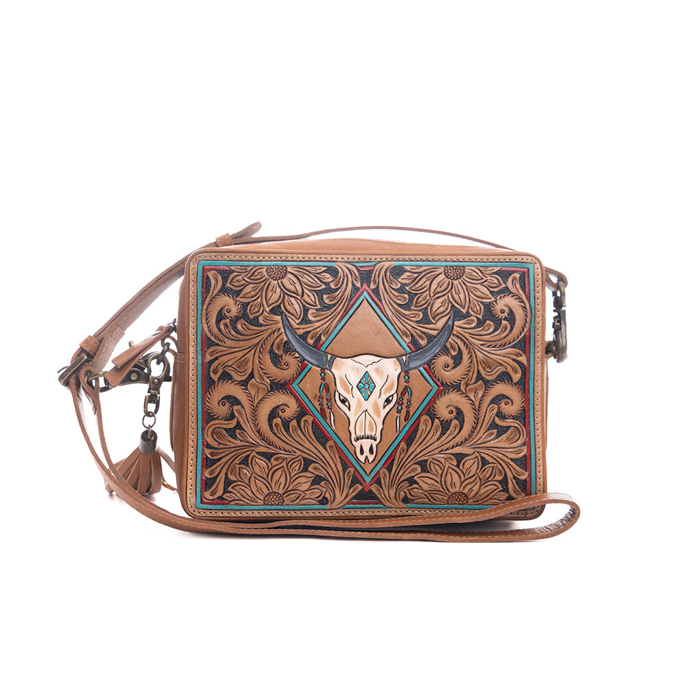 Age of the Steer Small Hand-Tooled Bag - Myra USA