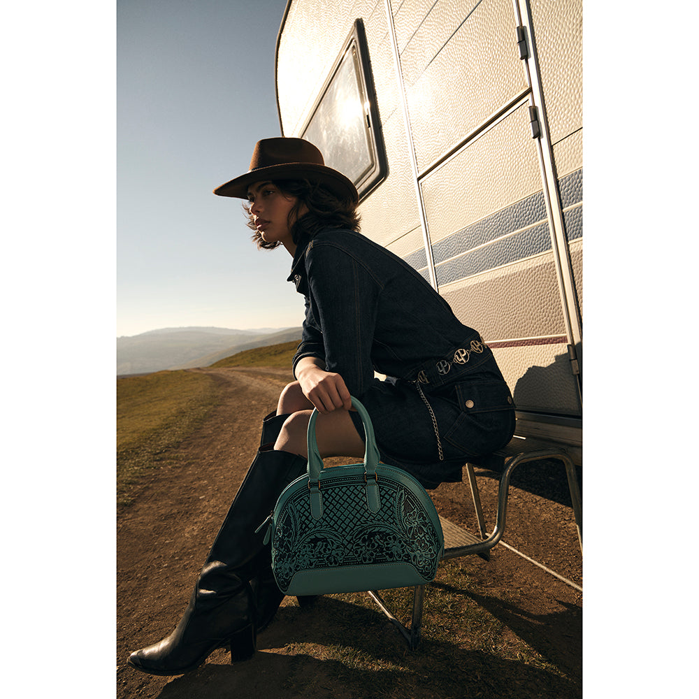 Peonie Creek Hand-Tooled Bag - Myra USA