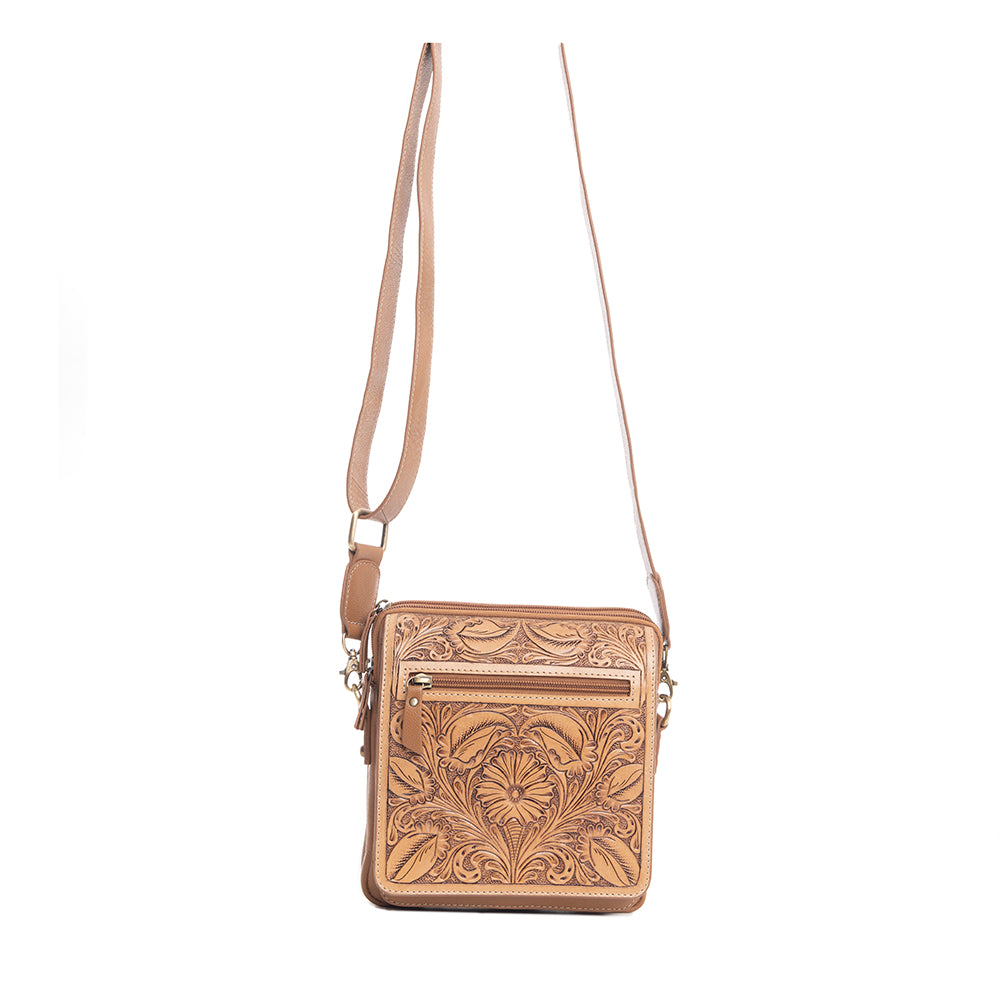 Breeze Wind Small Hand-Tooled Bag - Myra USA