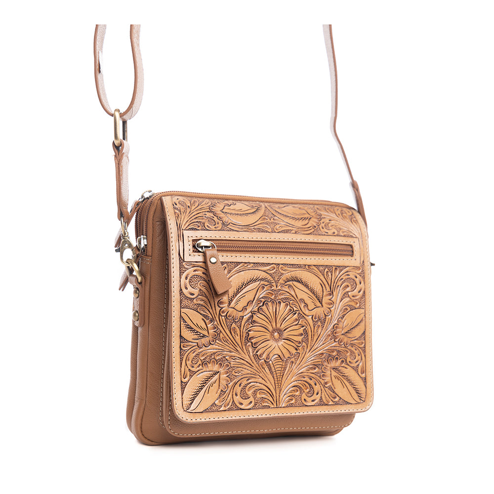 Breeze Wind Small Hand-Tooled Bag - Myra USA