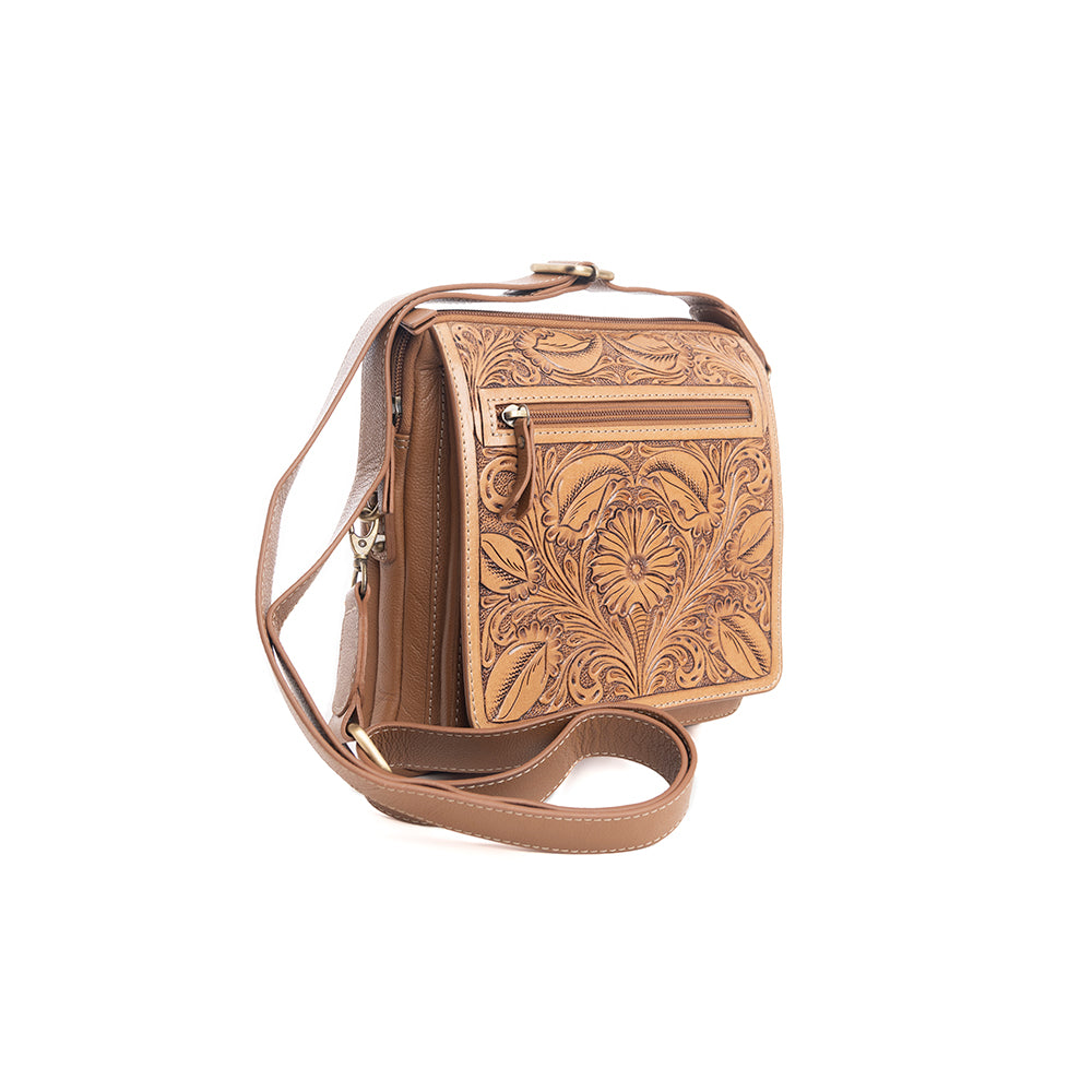 Breeze Wind Small Hand-Tooled Bag - Myra USA