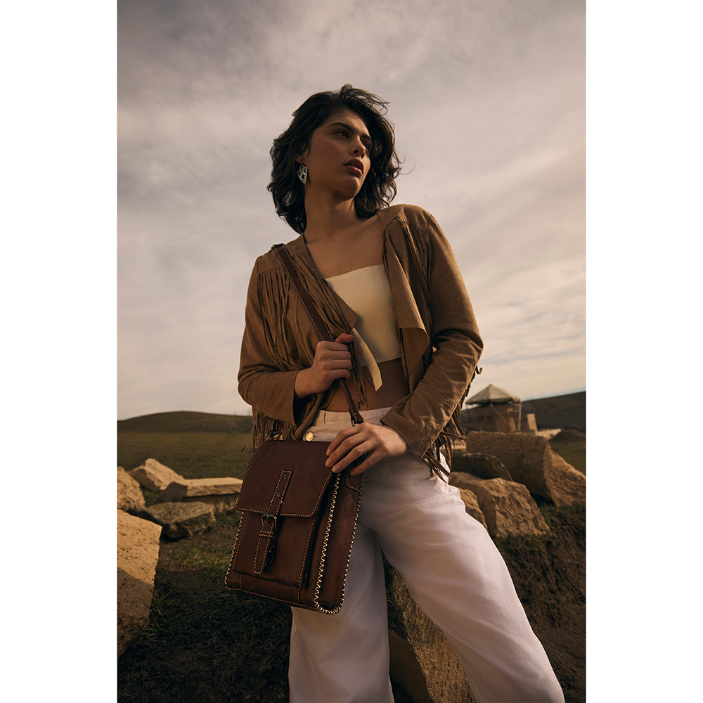Cinnamon Trail Shoulder Leather Bag - Myra USA