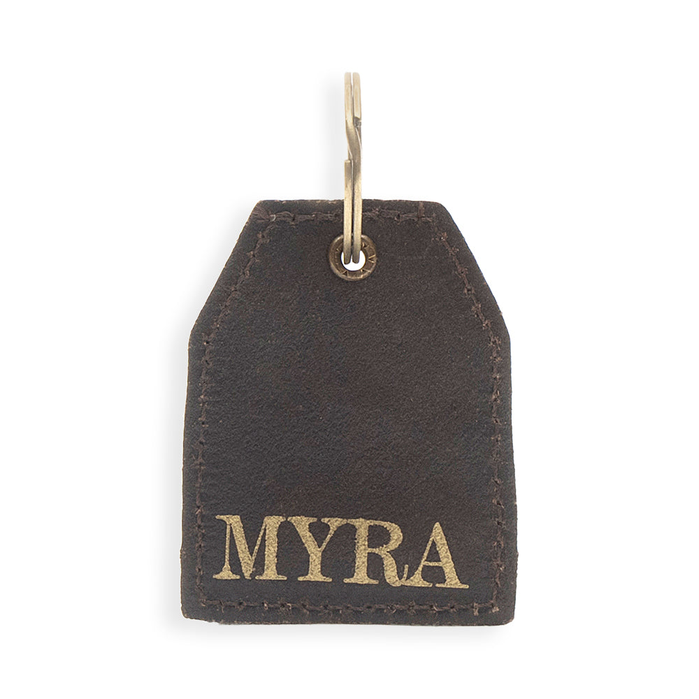 Prickly Pear Party Hand-tooled Leather Key Fob - Myra USA