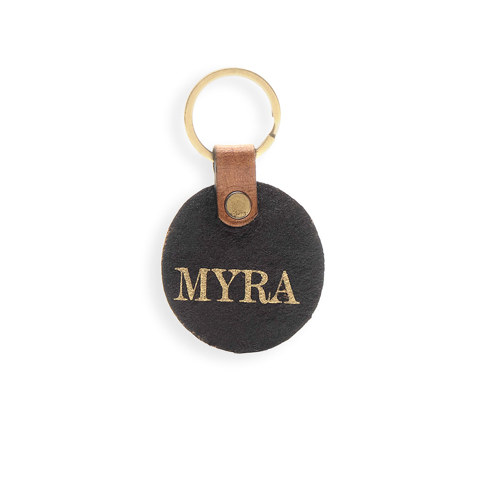 Buttercup Hand-tooled Leather Key Fob - Myra USA