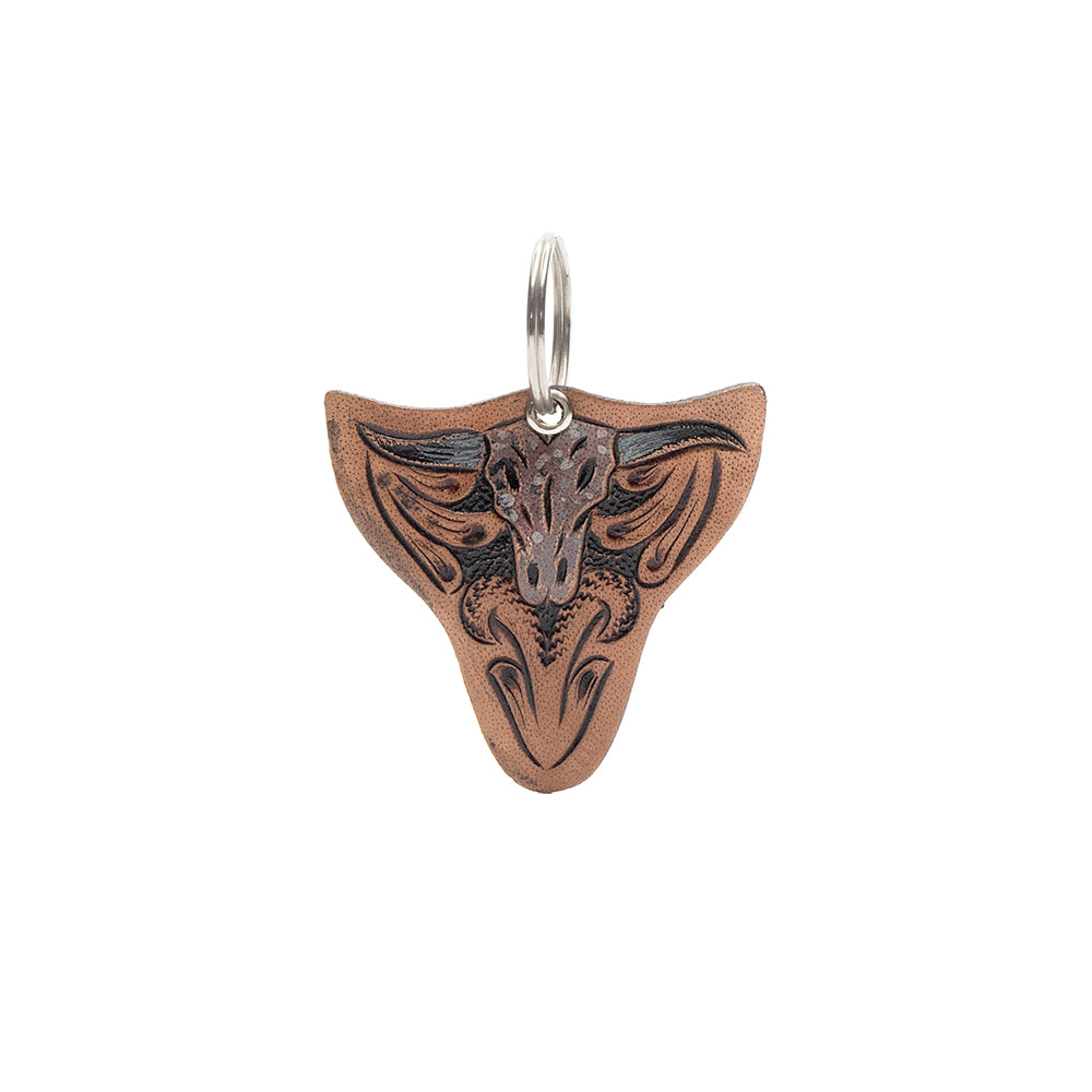 Steerhead Memories Hand-tooled Leather Key Fob - Myra USA
