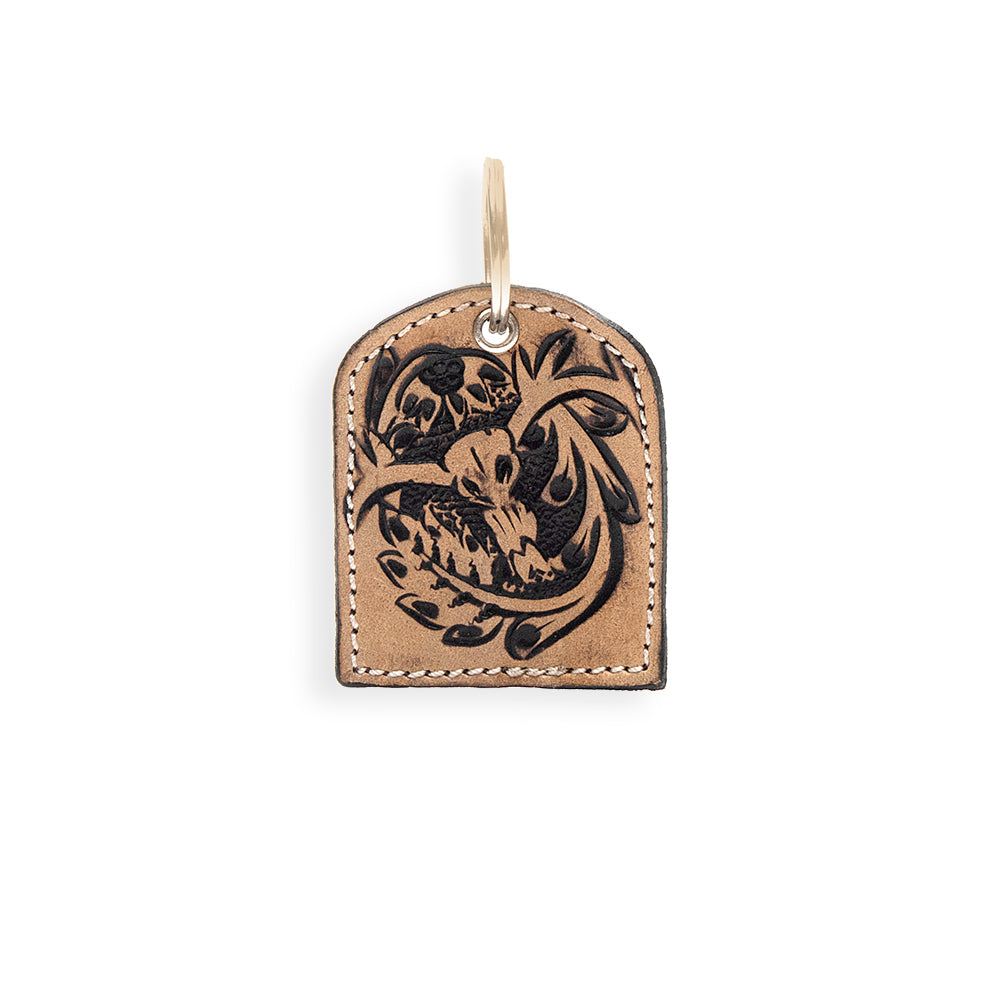 Mountain High Hand-tooled Leather Key Fob - Myra USA