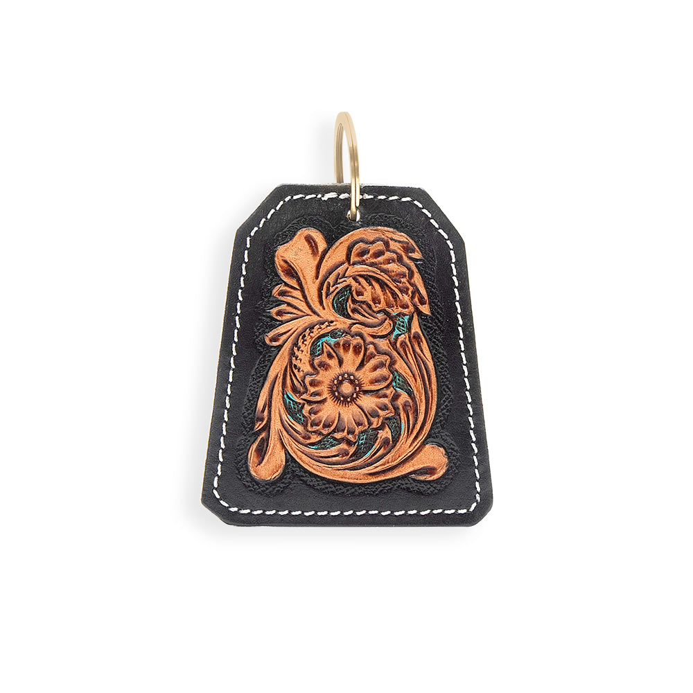 Salty Hill Hand-tooled Leather Key Fob - Myra USA