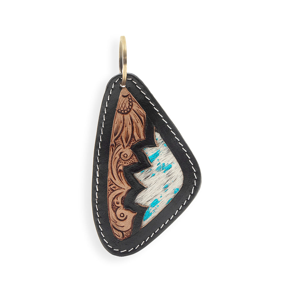 Darlene Peak Hand-tooled Leather Key Fob - Myra USA