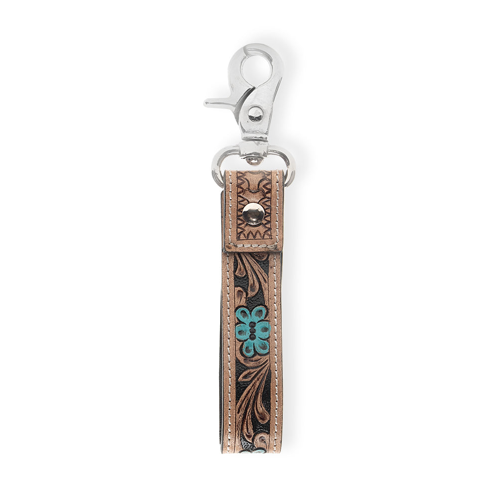 Oregon Way Hand-tooled Leather Key Fob - Myra USA