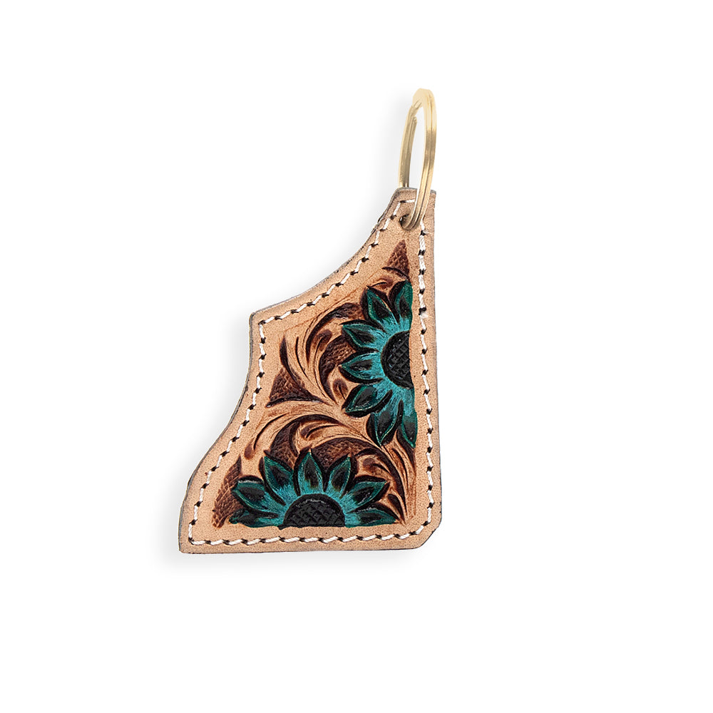 Darcie Pathway Hand-tooled Leather Key Fob - Myra USA