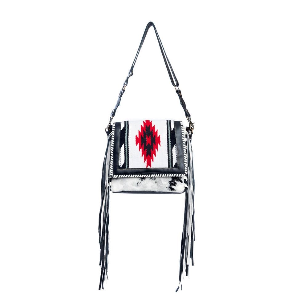 Zunia Leather & Hairon Bag in Coal - Myra USA