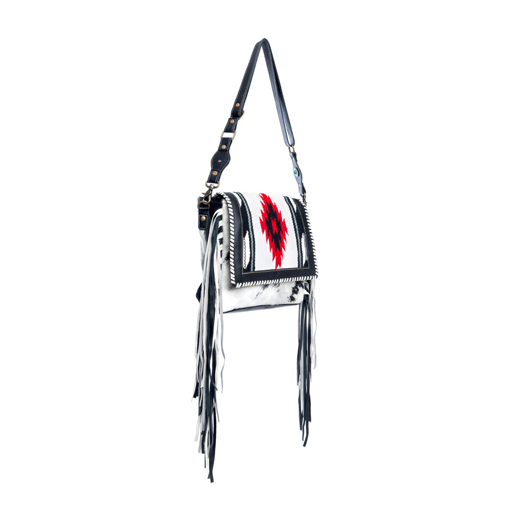 Zunia Leather & Hairon Bag in Coal - Myra USA