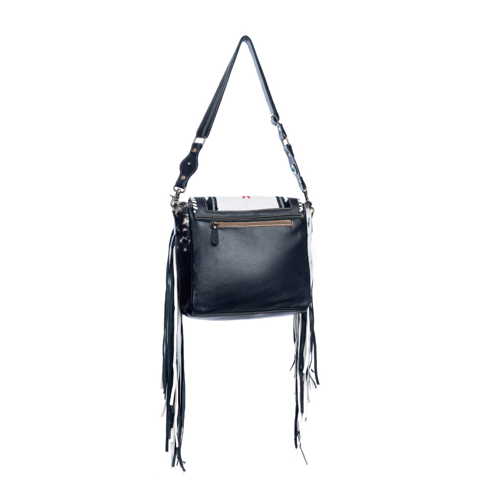 Zunia Leather & Hairon Bag in Coal - Myra USA