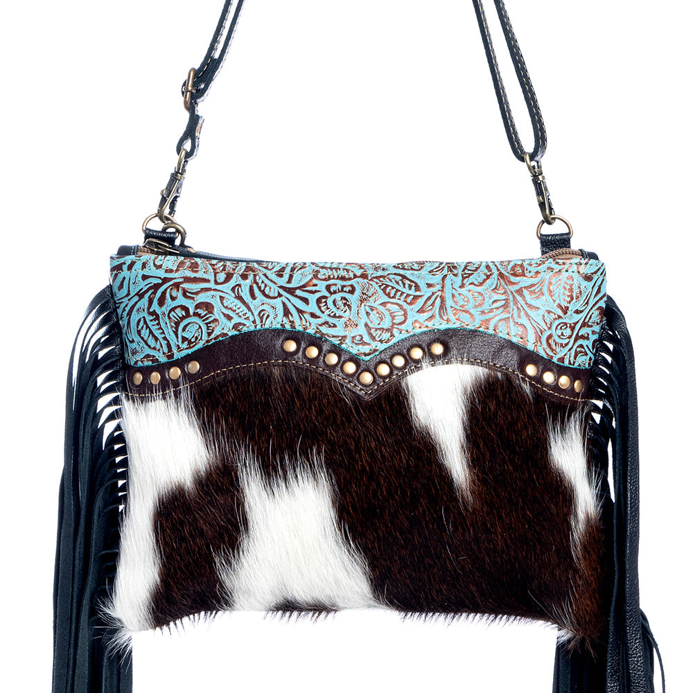 Mescalaro Hill Leather & Hairon Bag in Coal - Myra USA
