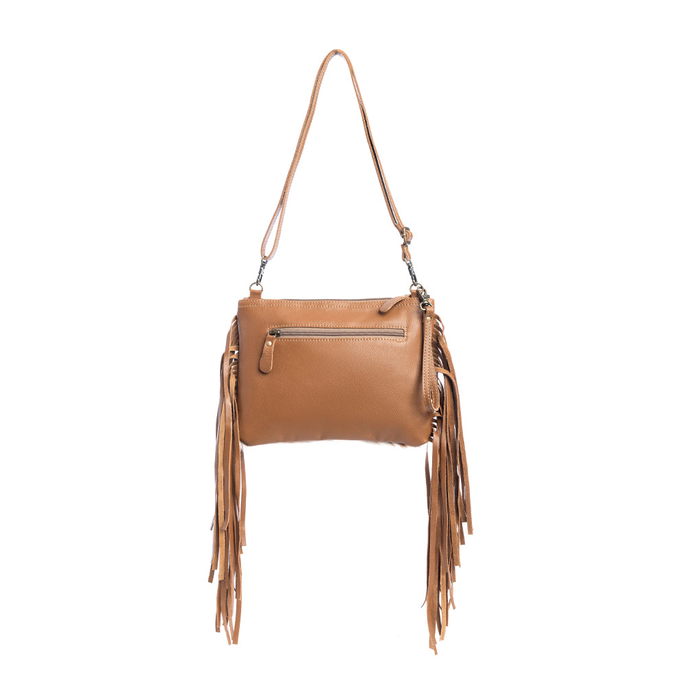 Mescalaro Hill Leather & Hairon Bag in Warm Caramel - Myra USA