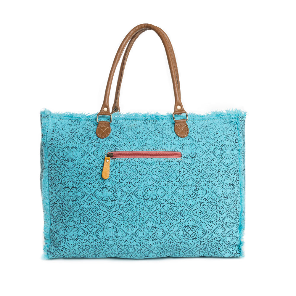 Triple Fork Ranch Weekender Bag in Turquoise - Myra USA