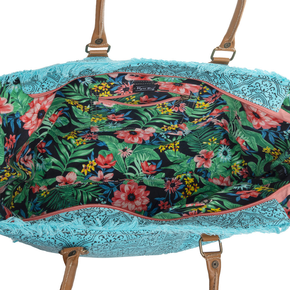 Triple Fork Ranch Weekender Bag in Turquoise - Myra USA