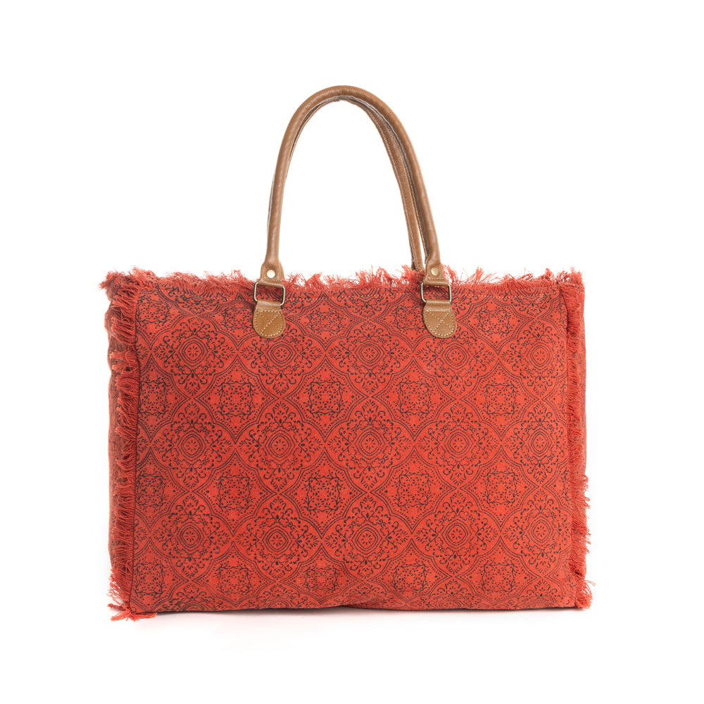 Triple Fork Ranch Weekender Bag in Scarlet - Myra USA