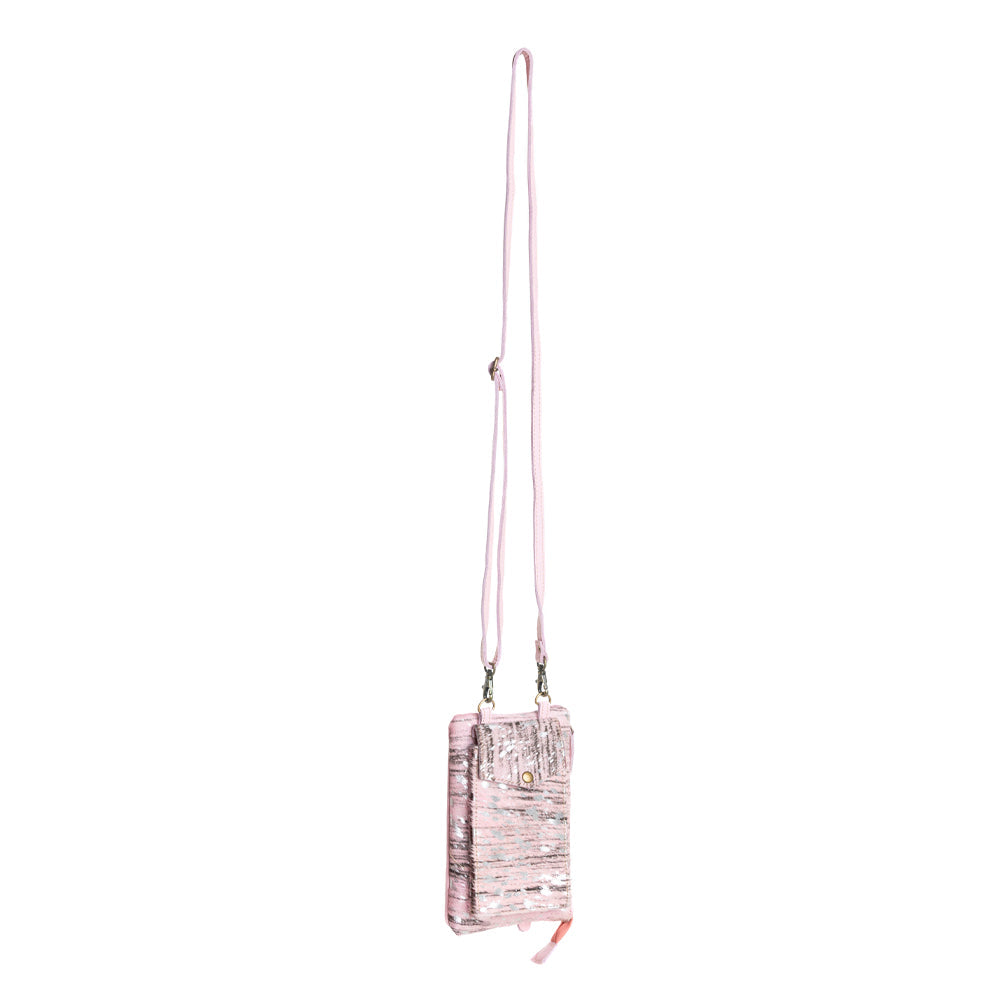 Wild Chic Phone Case Bag in Silver Fleck Pink - Myra USA