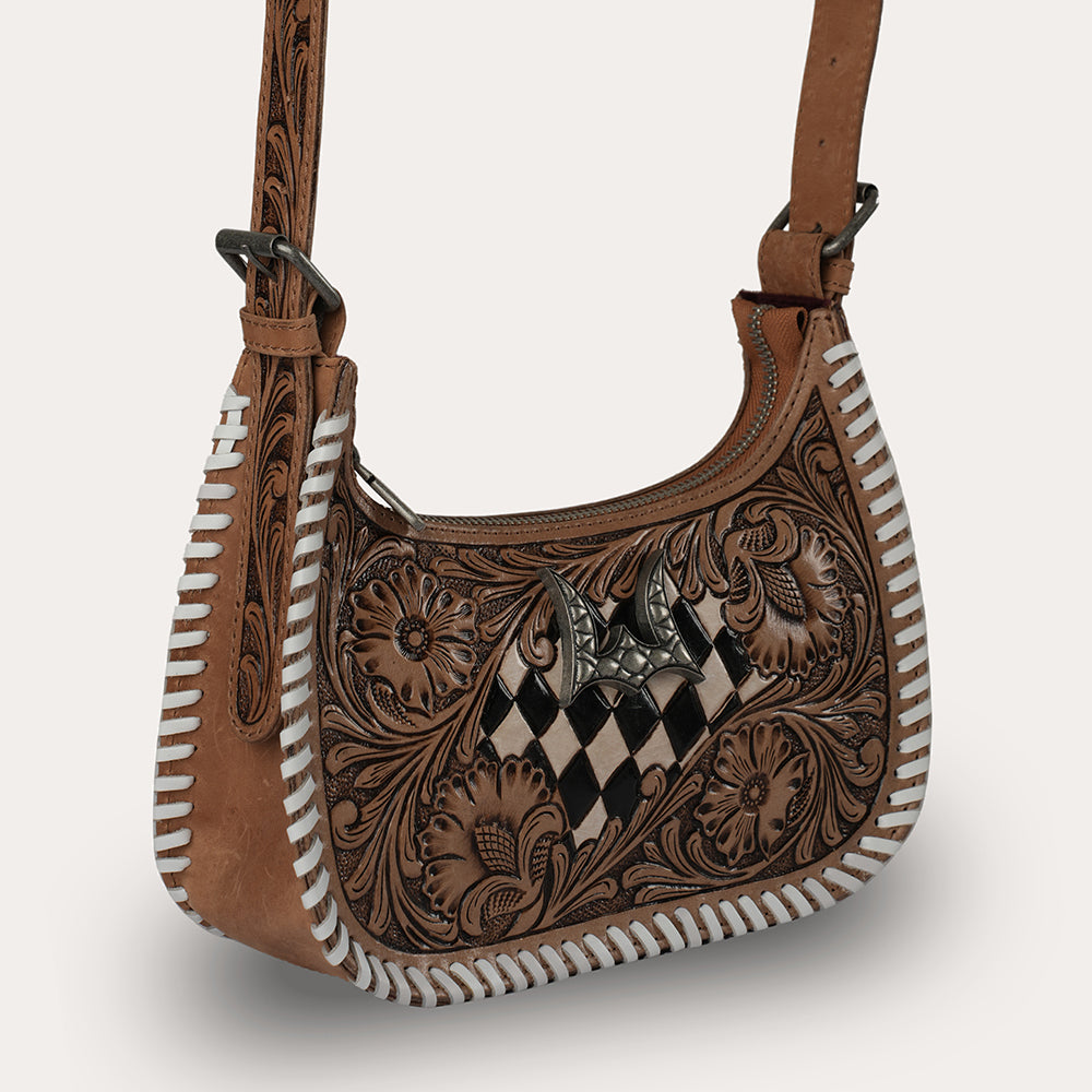 HANDTOOLED DANNIA MEDIUM PURSE CHECKERED EDITION - Myra USA