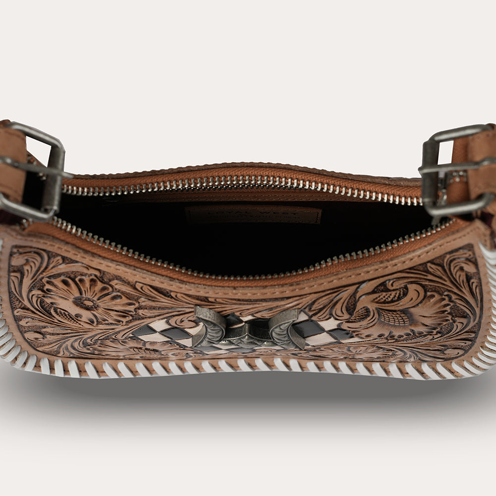 HANDTOOLED DANNIA MEDIUM PURSE CHECKERED EDITION - Myra USA