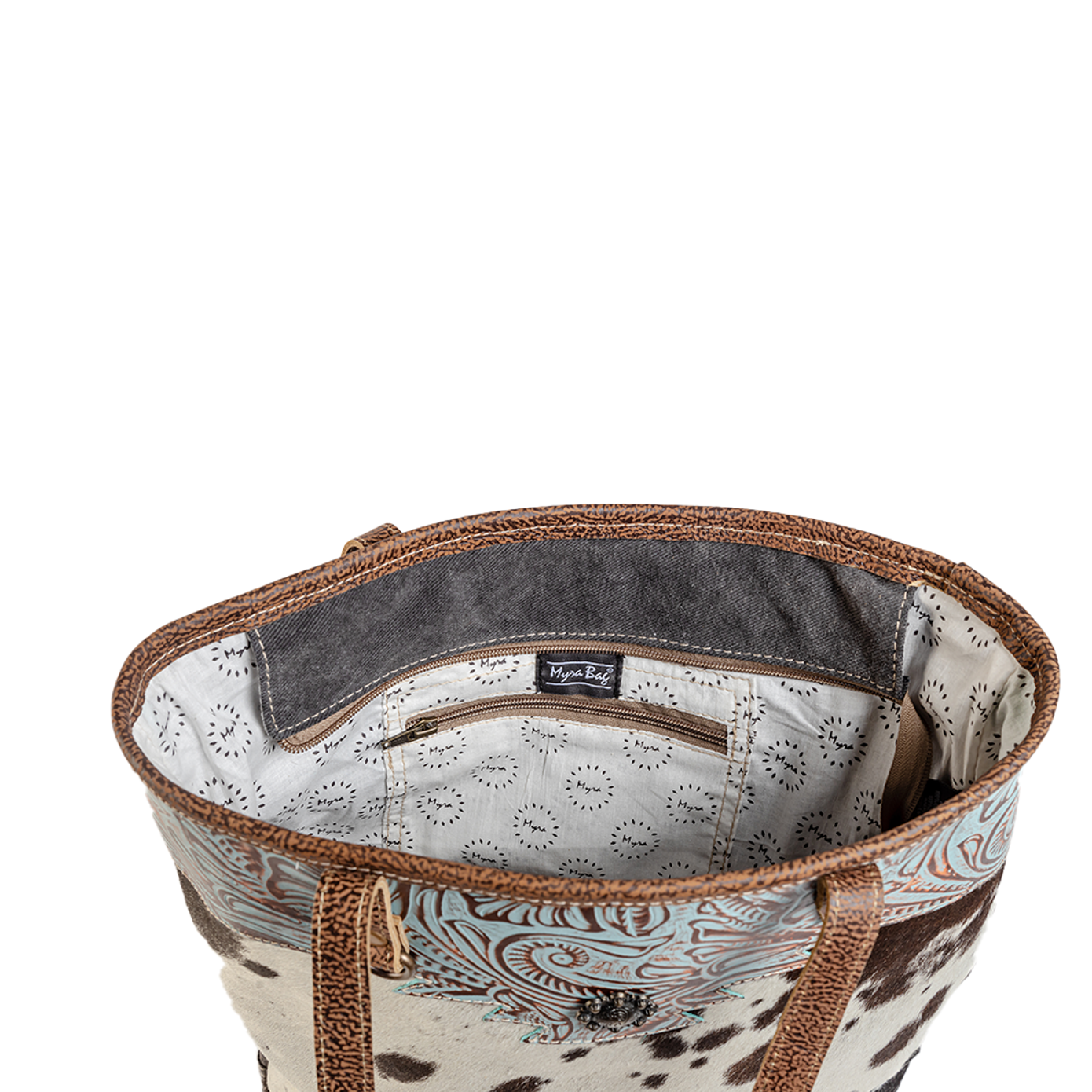 Sooty Specks Canvas & Hairon Bag - MyraUSA