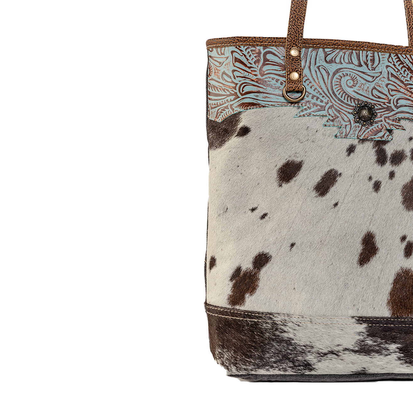 Sooty Specks Canvas & Hairon Bag - MyraUSA