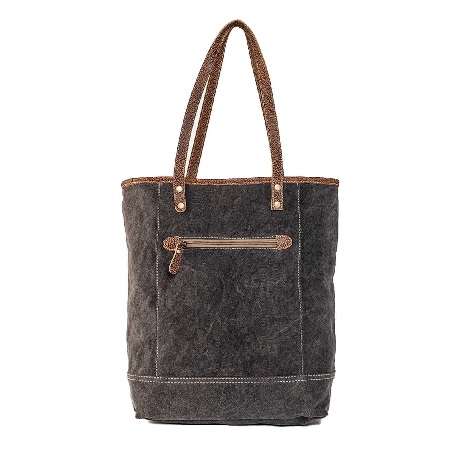 Sooty Specks Canvas & Hairon Bag - MyraUSA