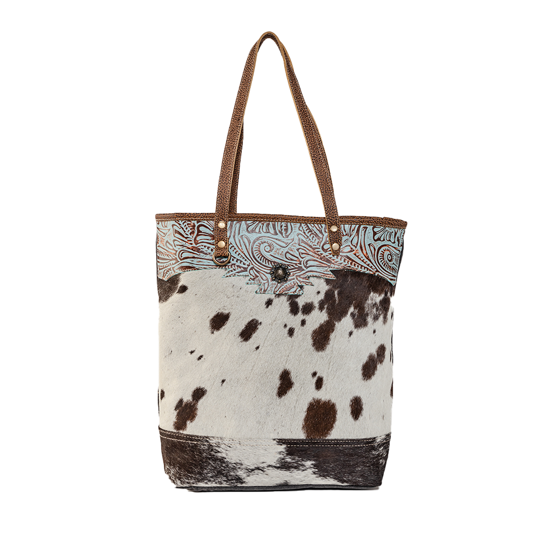 Sooty Specks Canvas & Hairon Bag - MyraUSA