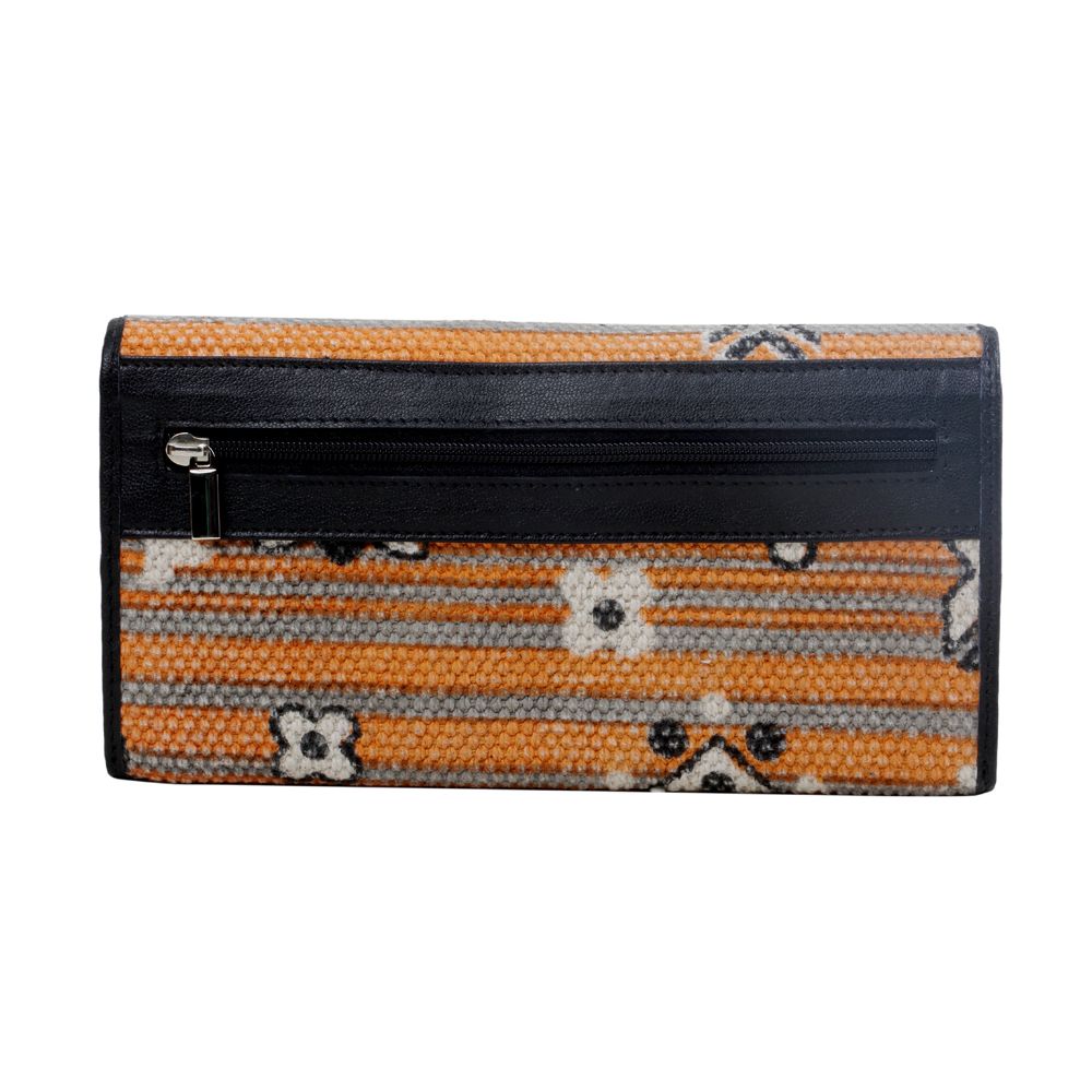 ORANGE AND GREY STRIPED WALLET - Myra USA