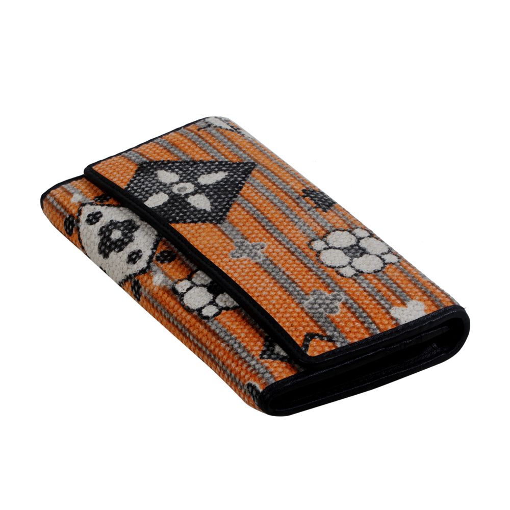ORANGE AND GREY STRIPED WALLET - Myra USA