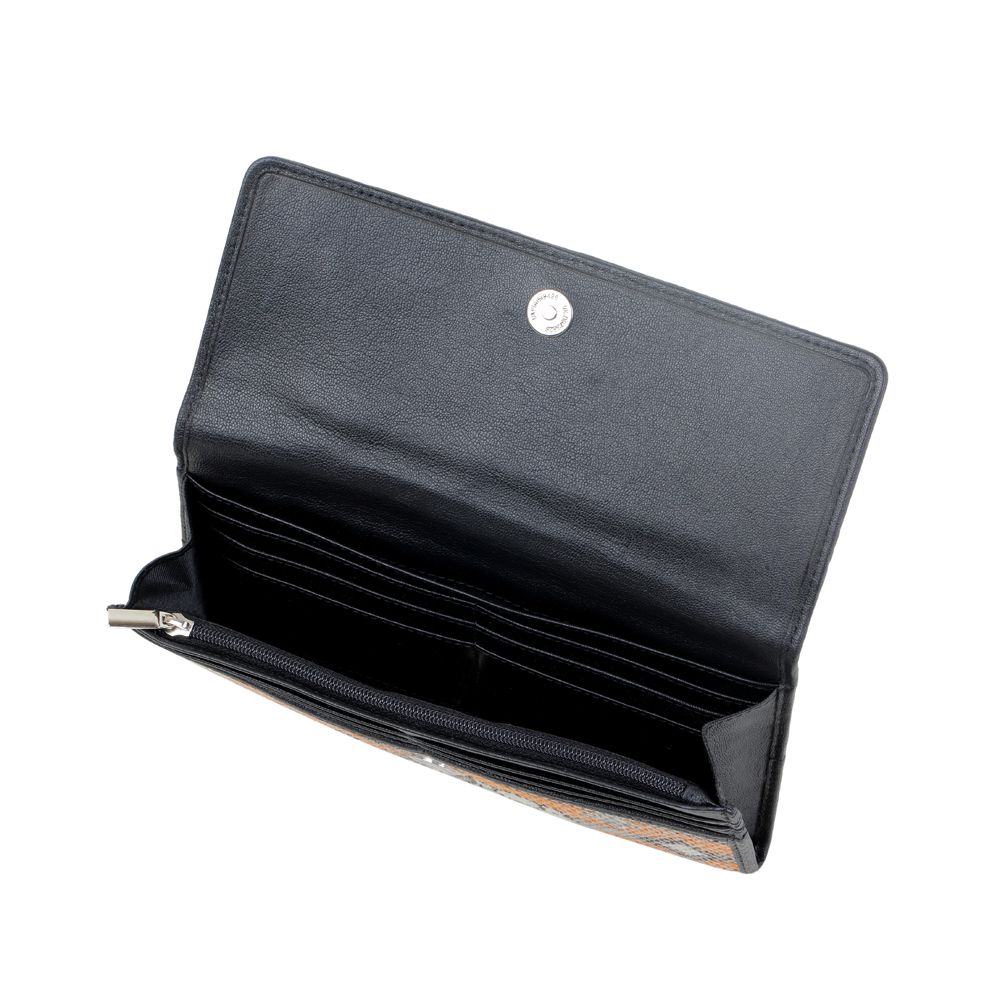 ORANGE AND GREY STRIPED WALLET - Myra USA