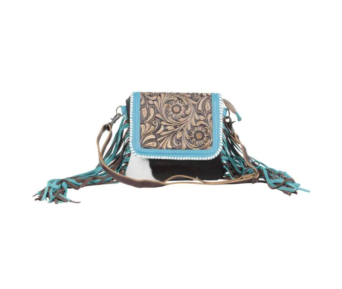 Misty Bleu Hand-Tooled Bag - Myra USA