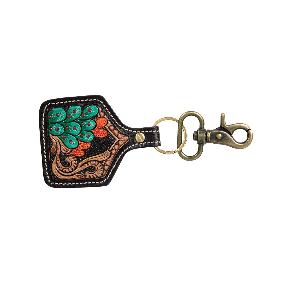 Prairie Grasslands Hand-Tooled Key Fob - Myra USA