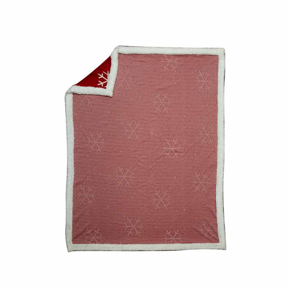 Snowing In Santa Town Fur Edged Throw - Myra USA