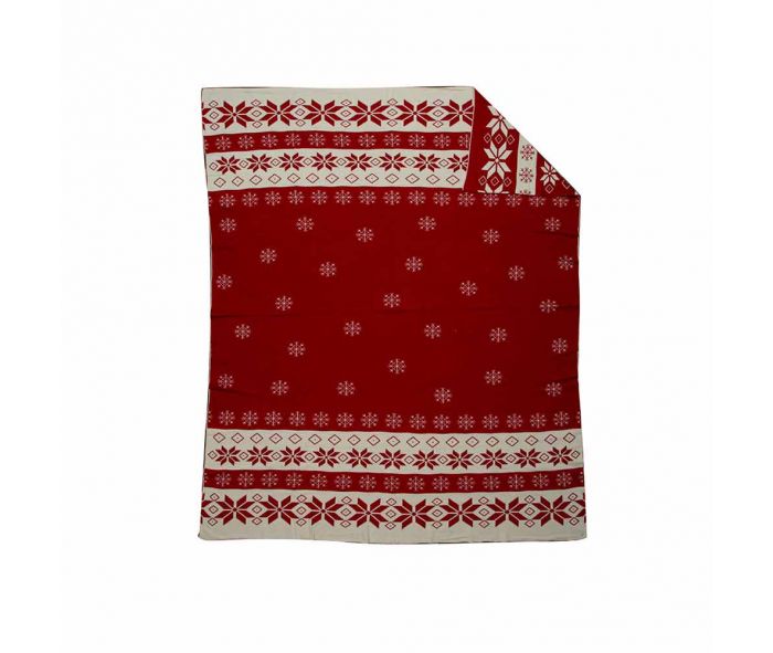 Snowflakes & Poinsettias Galore Throw - Myra USA