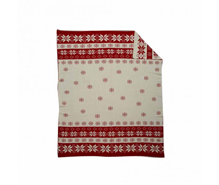 Snowflakes & Poinsettias Galore Throw - Myra USA