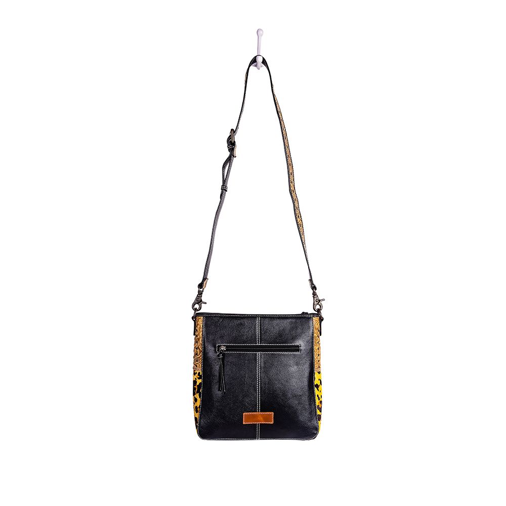 Jaguar Trail Hand-tooled Leather & Hairon Bag - Myra USA