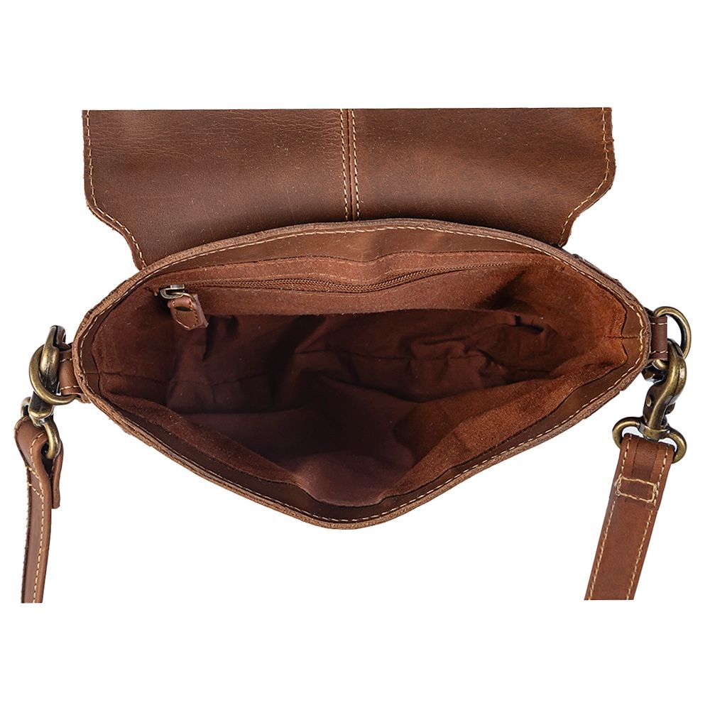 Winds of the Rose Hand-Tooled Lether Bag - Myra USA