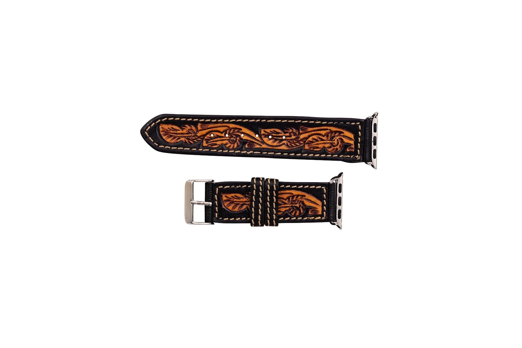 Eagle Mesa Hand-Tooled Leather Watchband - Myra USA