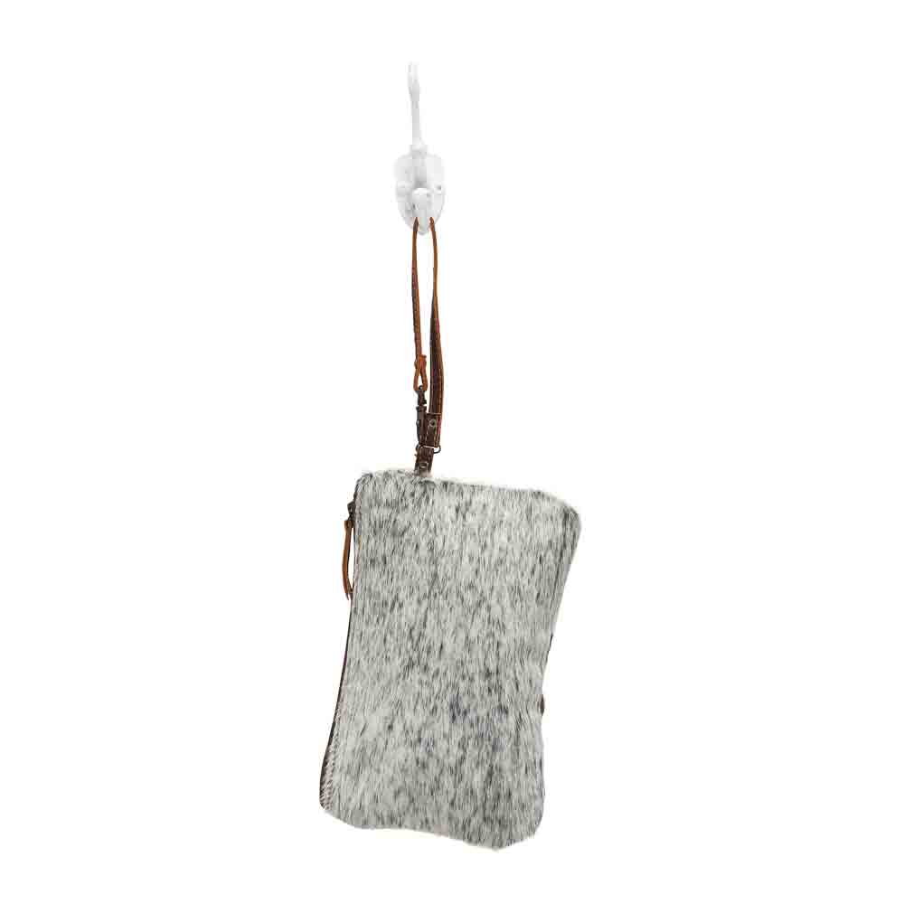White & Brown Hairon Pouch - Myra Bags