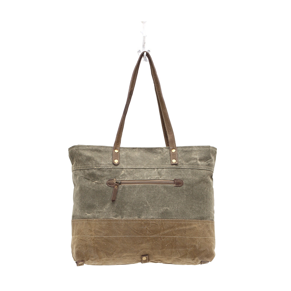Military Badge Canvas Tote Bag - Myra Bags