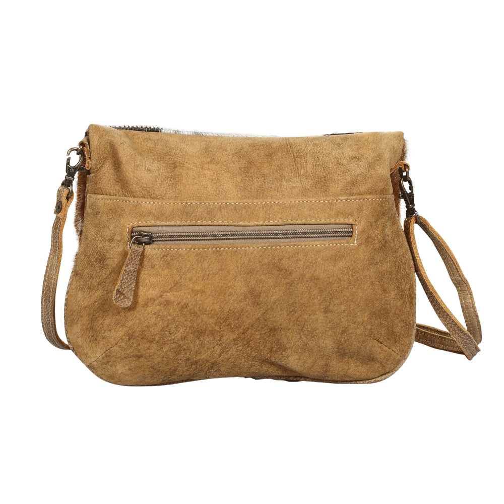 Black & White Flap Hairon Crossbody Bag - Myra Bags